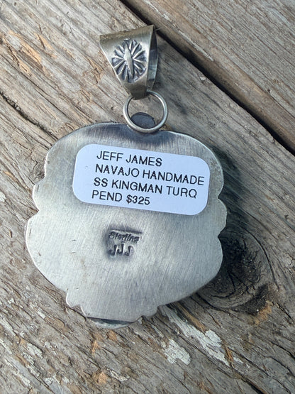 Jeff James Jr Authentic Kingman Turquoise Pendant