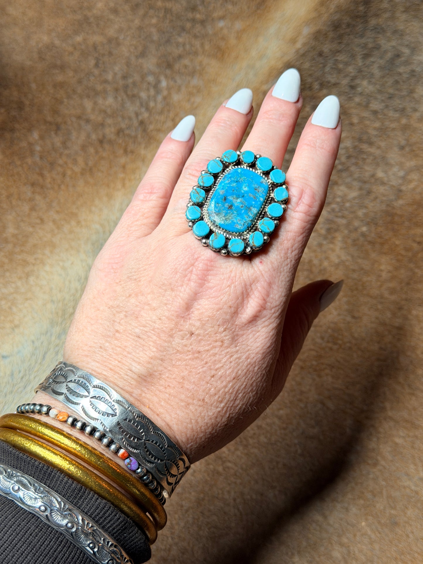 Large Adjustable Cluster Ring by L Etsitty