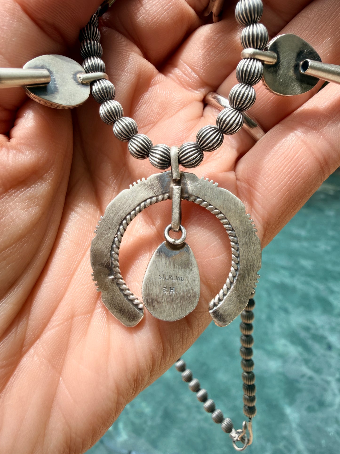Authentic Palomino Squash Blossom Necklace Set