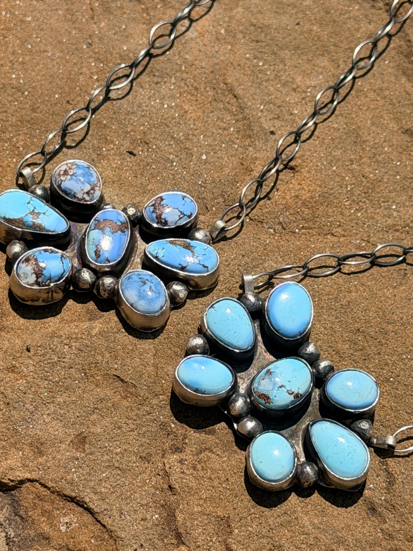 Native Made Golden Hills Cluster Necklace by Bonnie Benally