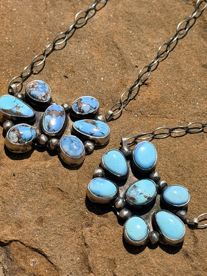 Native Made Golden Hills Cluster Necklace by Bonnie Benally