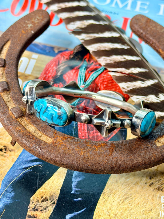 Chimney Butte Large Turquoise Stones with Starshot Bangle