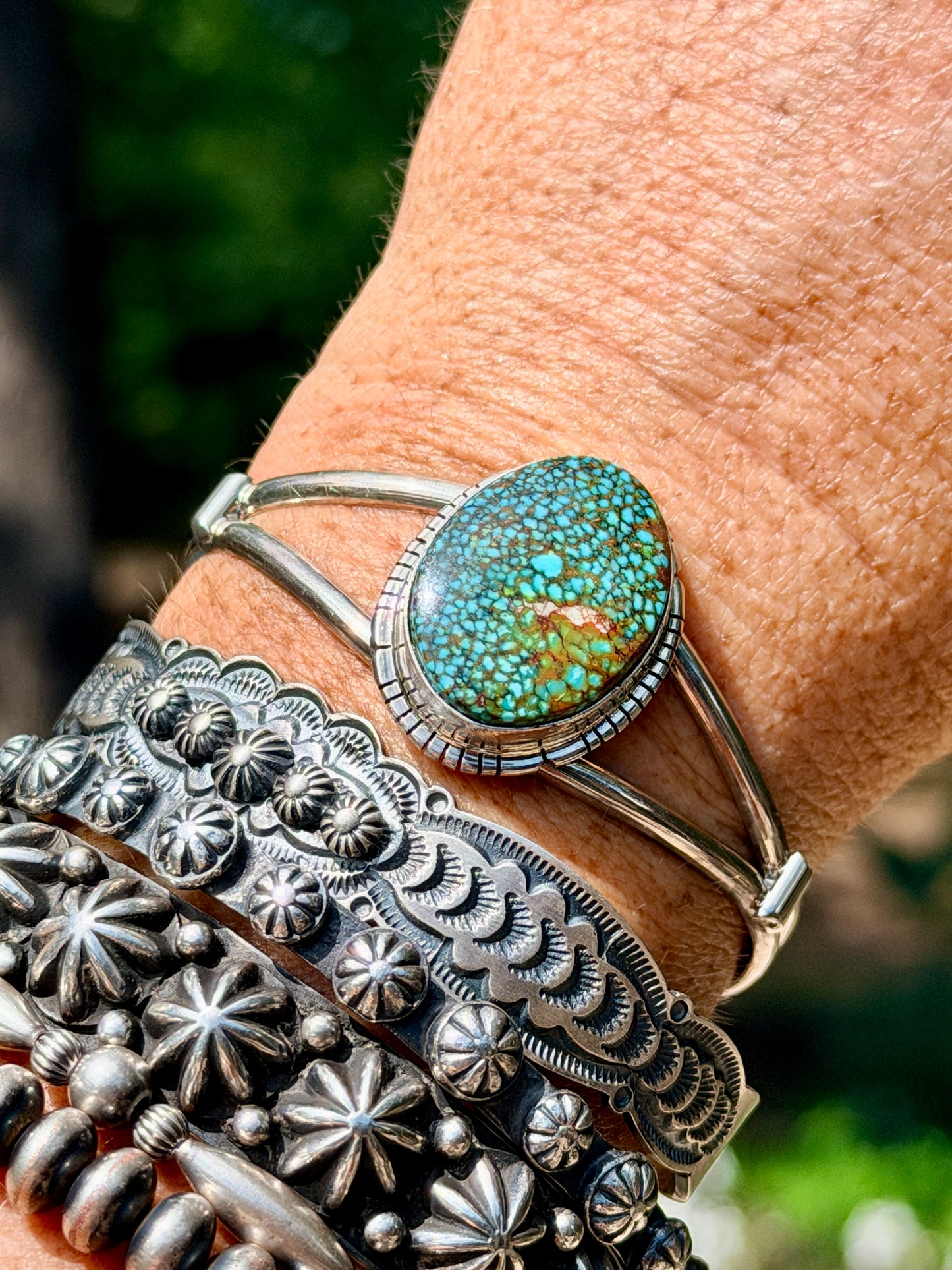 Spiderweb Turquoise Cuff by Samson Etcitty