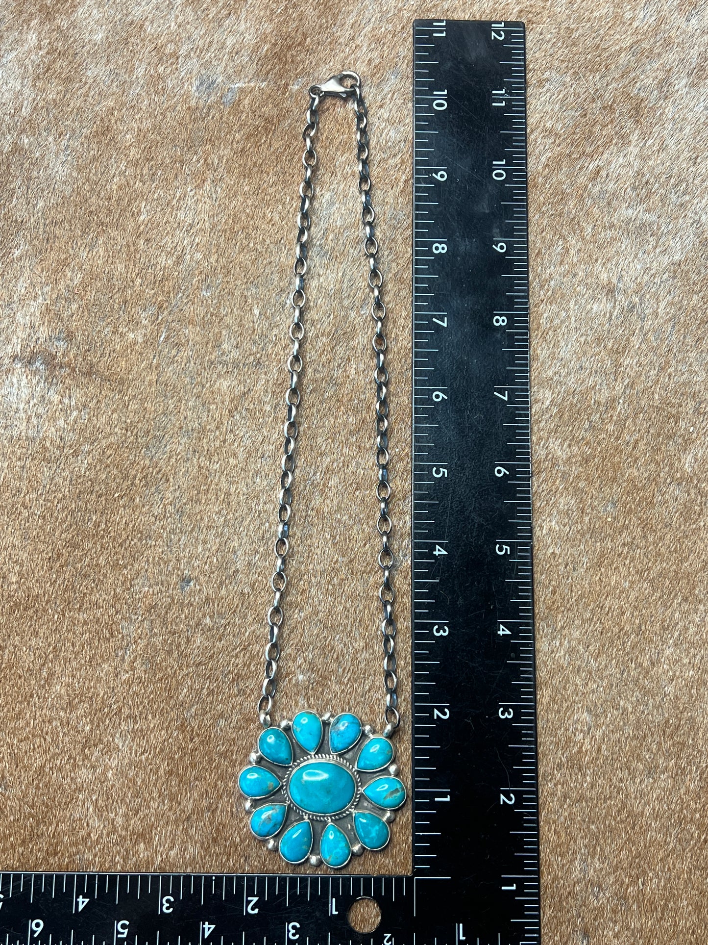Large Turquoise Cluster Necklace by Geraldine James