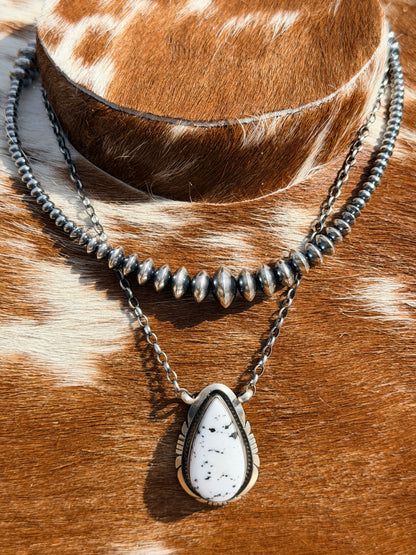 Native Made White Buffalo Necklace by Artist Alfred Martinez