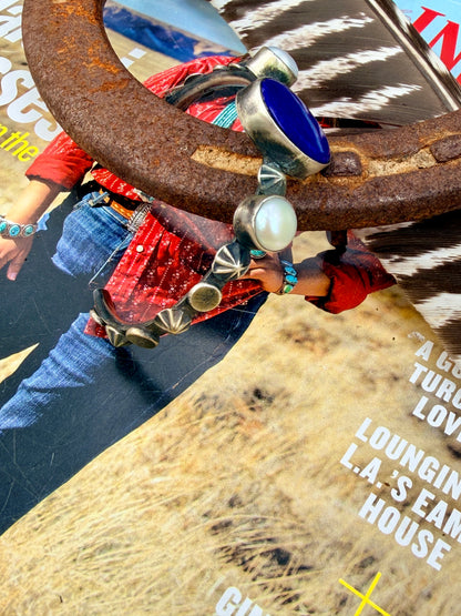 Authentic Chimeny Butte Lapis and Mother of Pearl Cuff