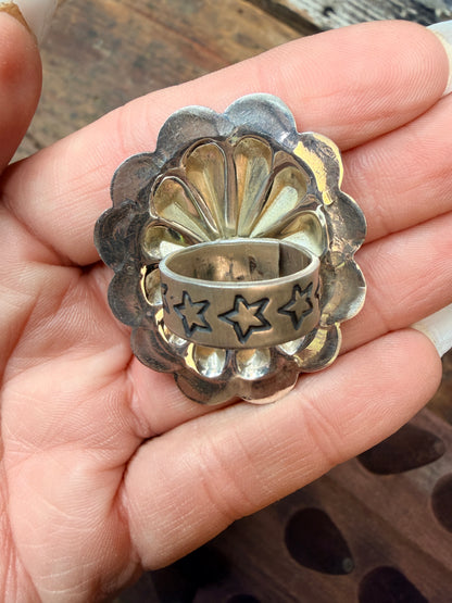 Concho Stone Adjustable Ring by Cadman