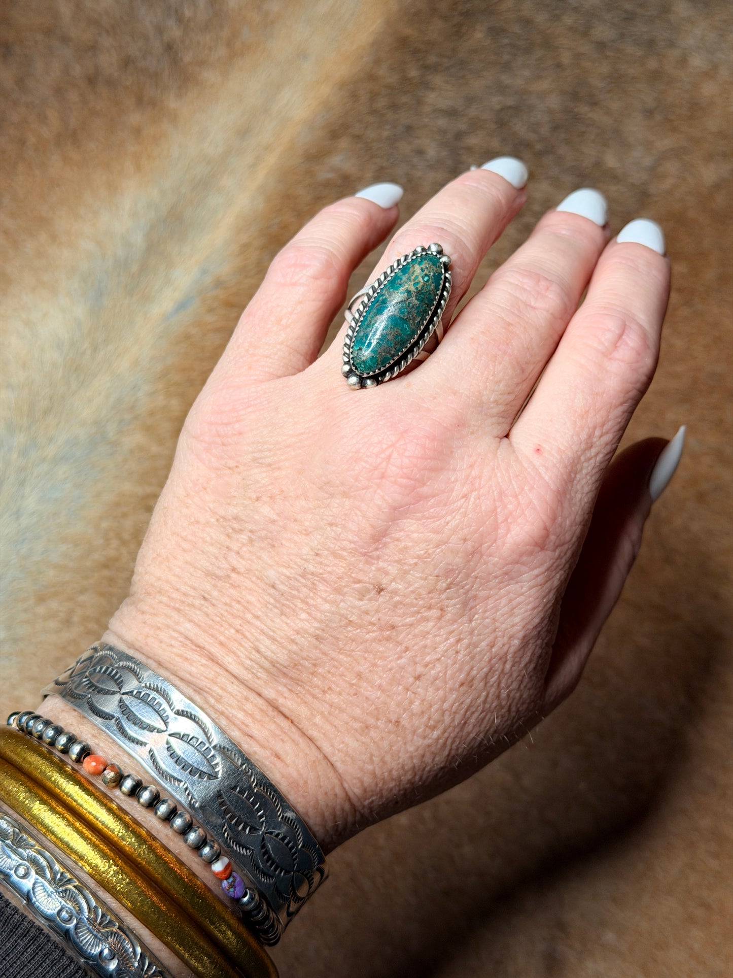 Thunder Mountain Turquoise Ring size 7.75