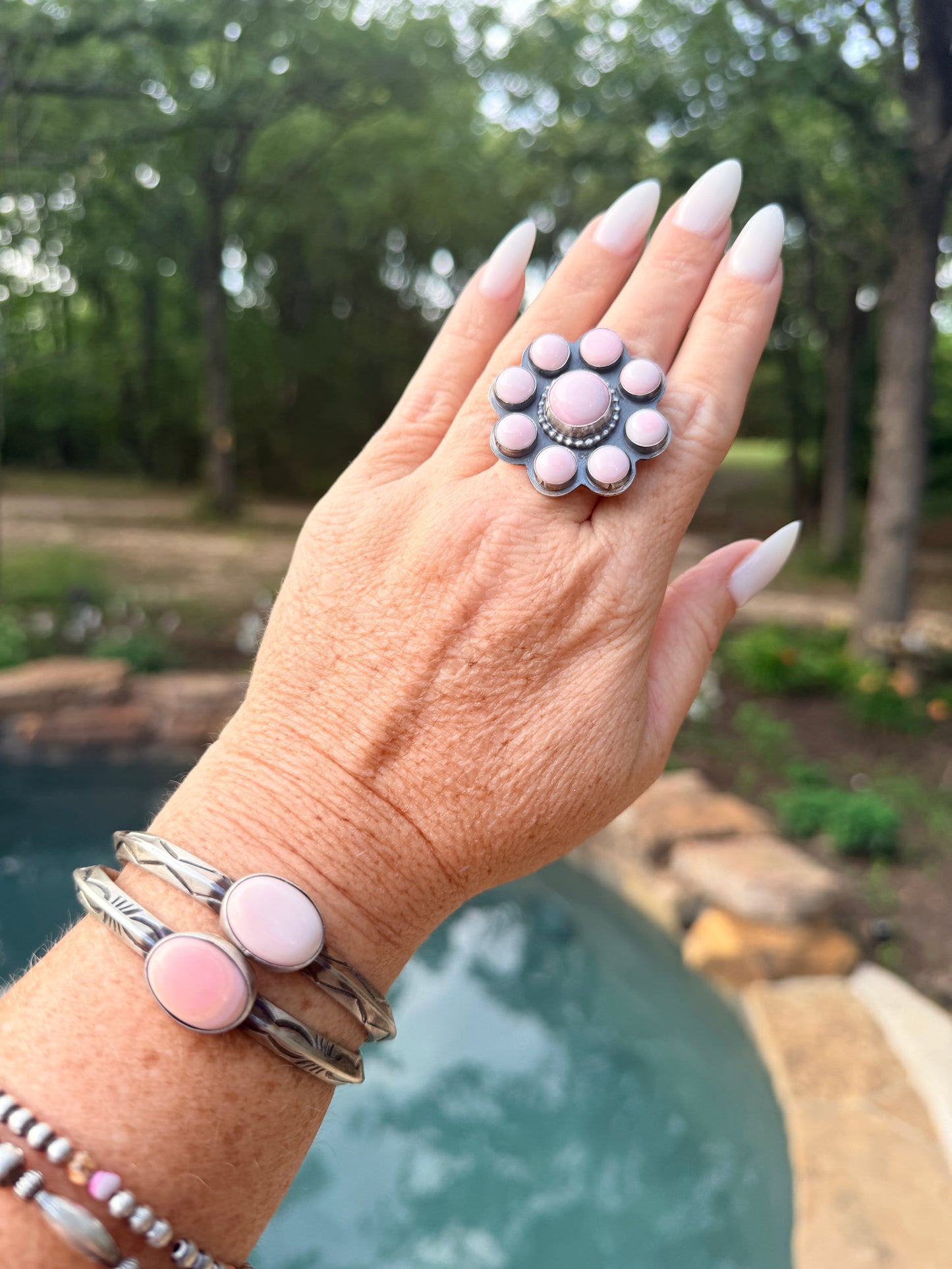 Authentic Native Pink Conch Cuff by Tahe