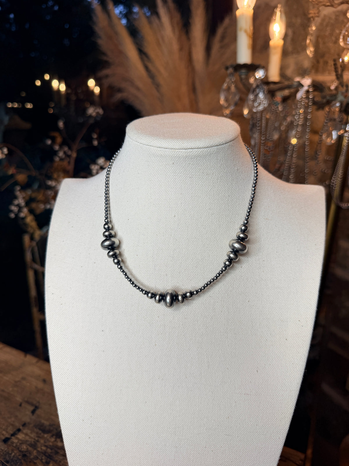 3mm-9mm Rondelle Sterling Silver Pearls Necklace (Choose your length)