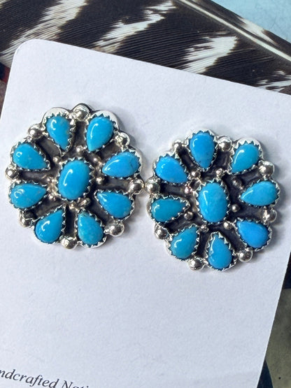 Blue Ridge Turquoise Cluster Earrings by P. Spencer