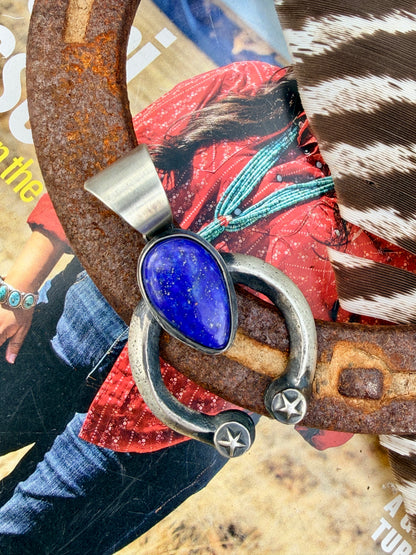 Native Made Lapis Naja by Chimeny Butte Pendant