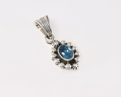 Handmade Native American Pendant by Navajo Artist Mike Smith, Topaz