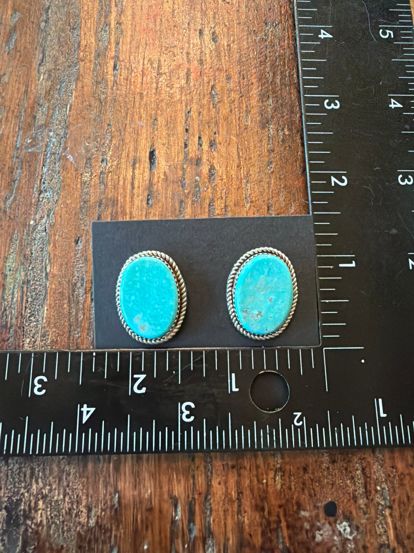 Native Made Turquoise Post Earring's By Larry Etcitty
