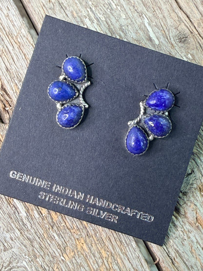 Handmade Lapis Post Studs