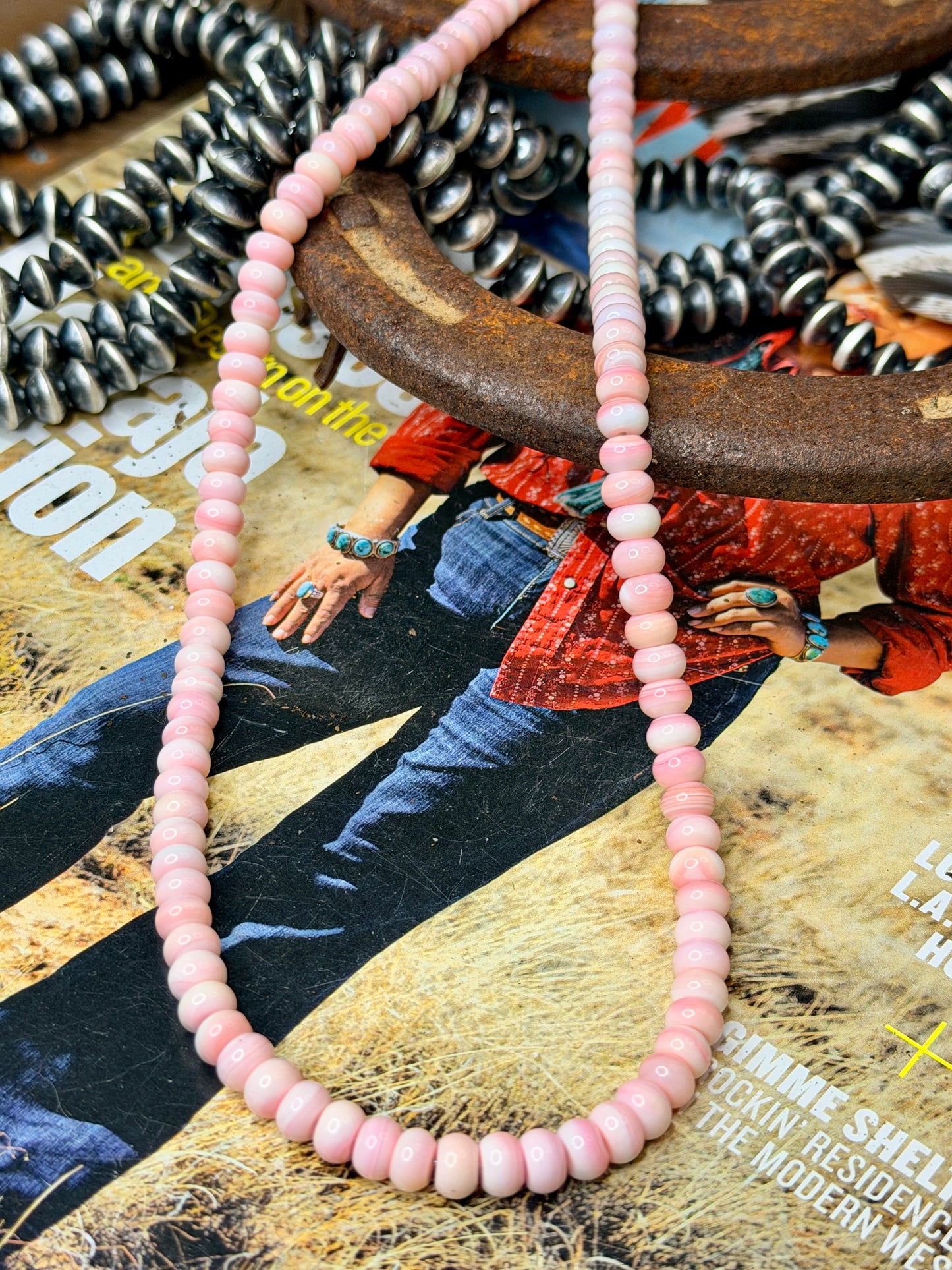 Native Made Pink Conch Necklace by Tiffany Garcia 18”