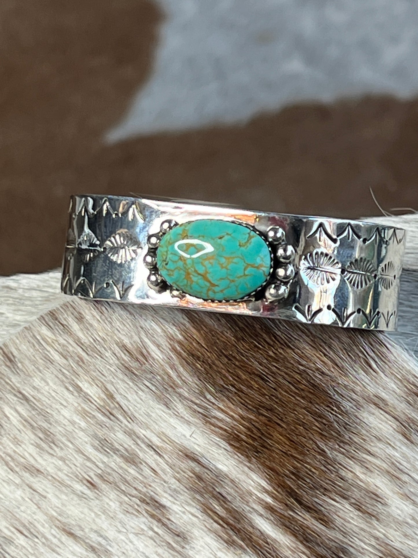 Native Made Turquoise Cuff by Daniel Dakai