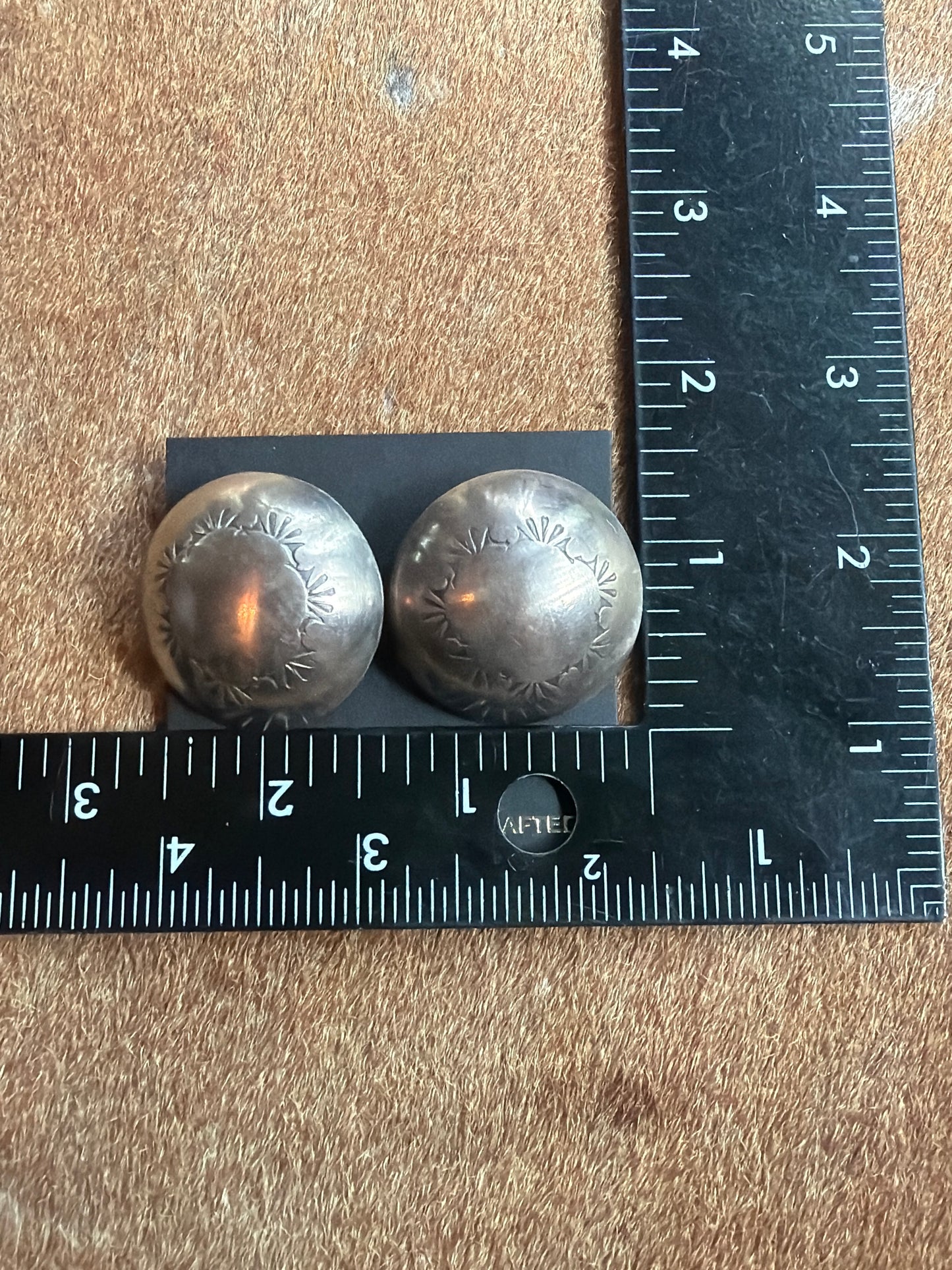 Authentic Large Stamped Domed Earrings