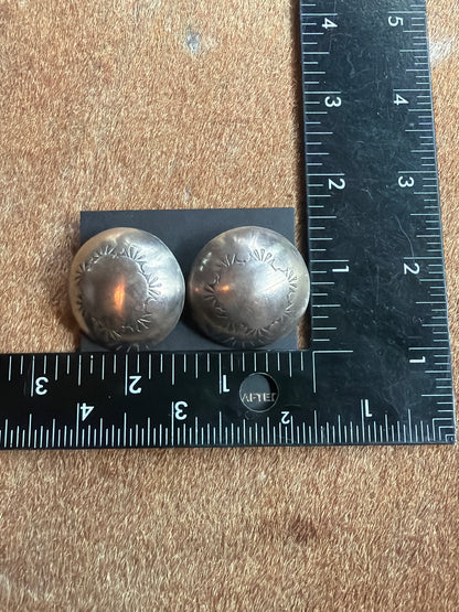Authentic Large Stamped Domed Earrings