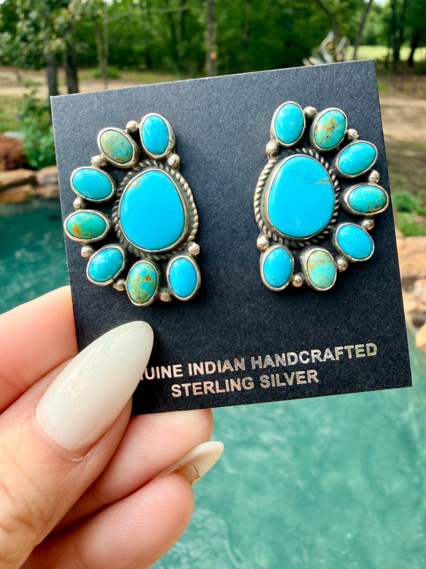 Native Made Large Cluster Earrings by Geraldine James