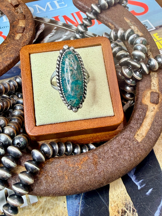 Native Made Thunder Mountain Turquoise Ring size 7.75