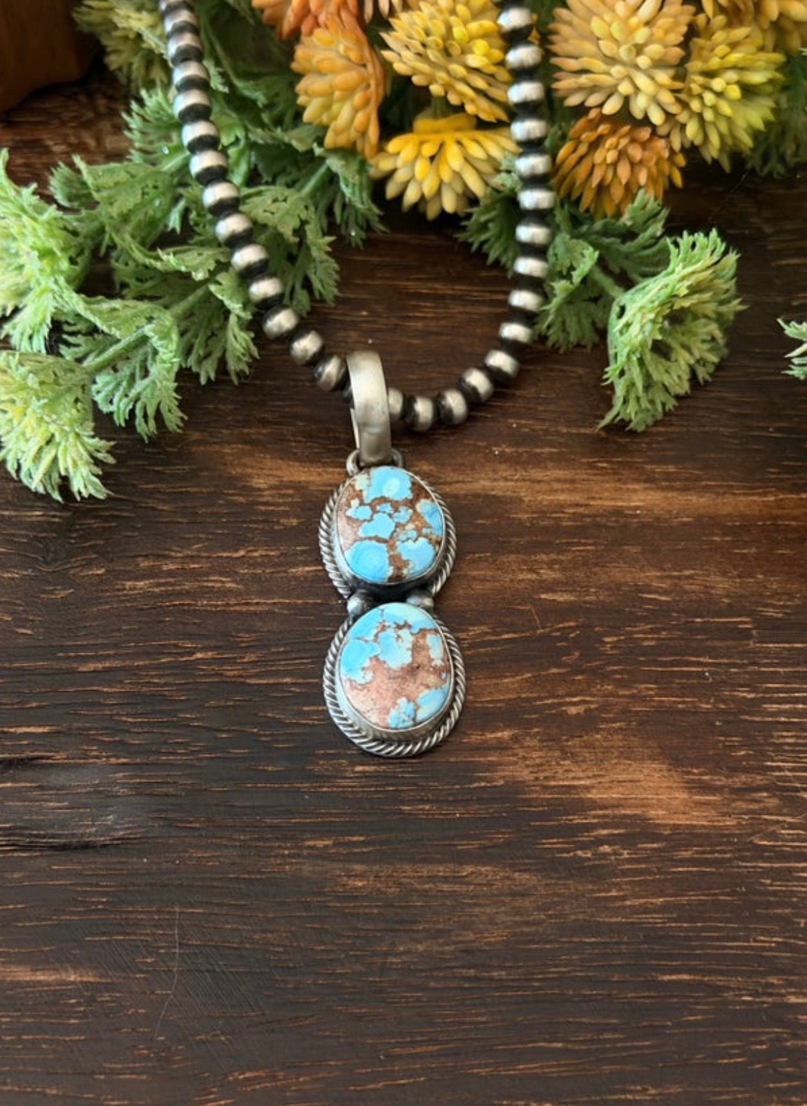 Darrin Livingston Golden Hills Turquoise & Sterling Silver Pendant