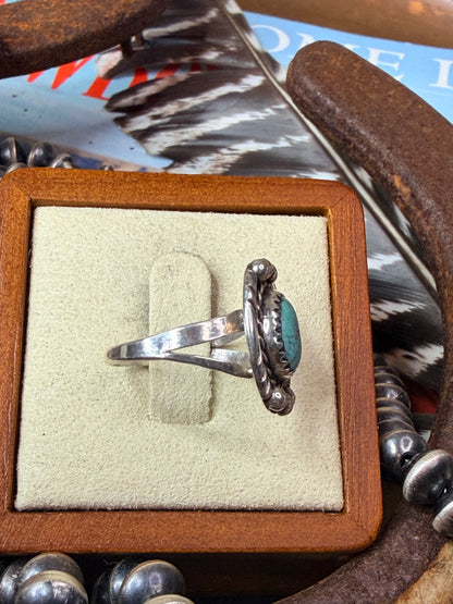 Sterling Silver and Turquoise Ring stamped B, size 7