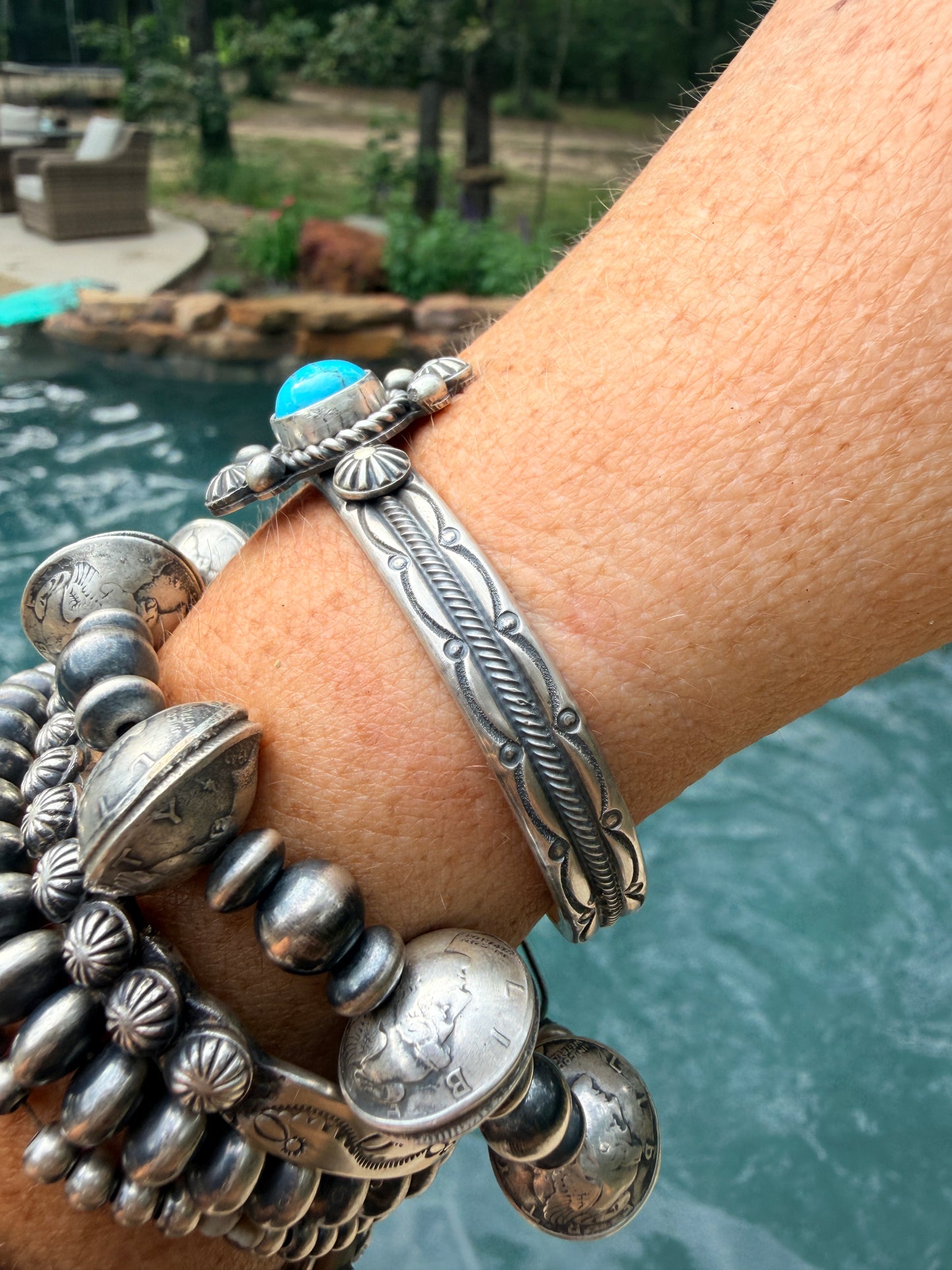 Native Made Turquoise Cuff by Mike Calliditto