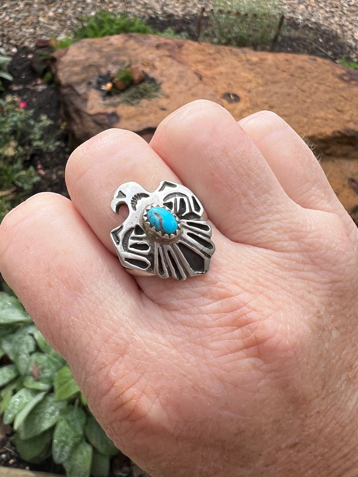 Authentic Navajo Thunderbird Ring size 7.5
