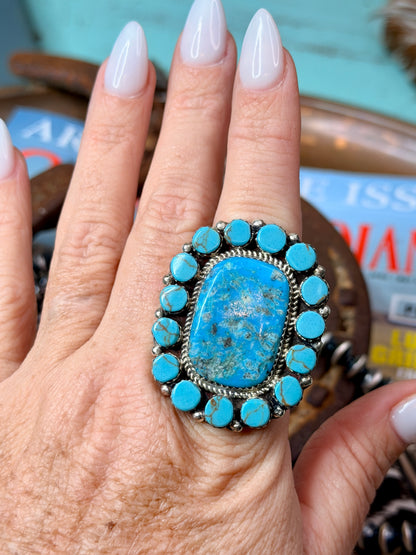 Large Adjustable Cluster Ring by L Etcitty
