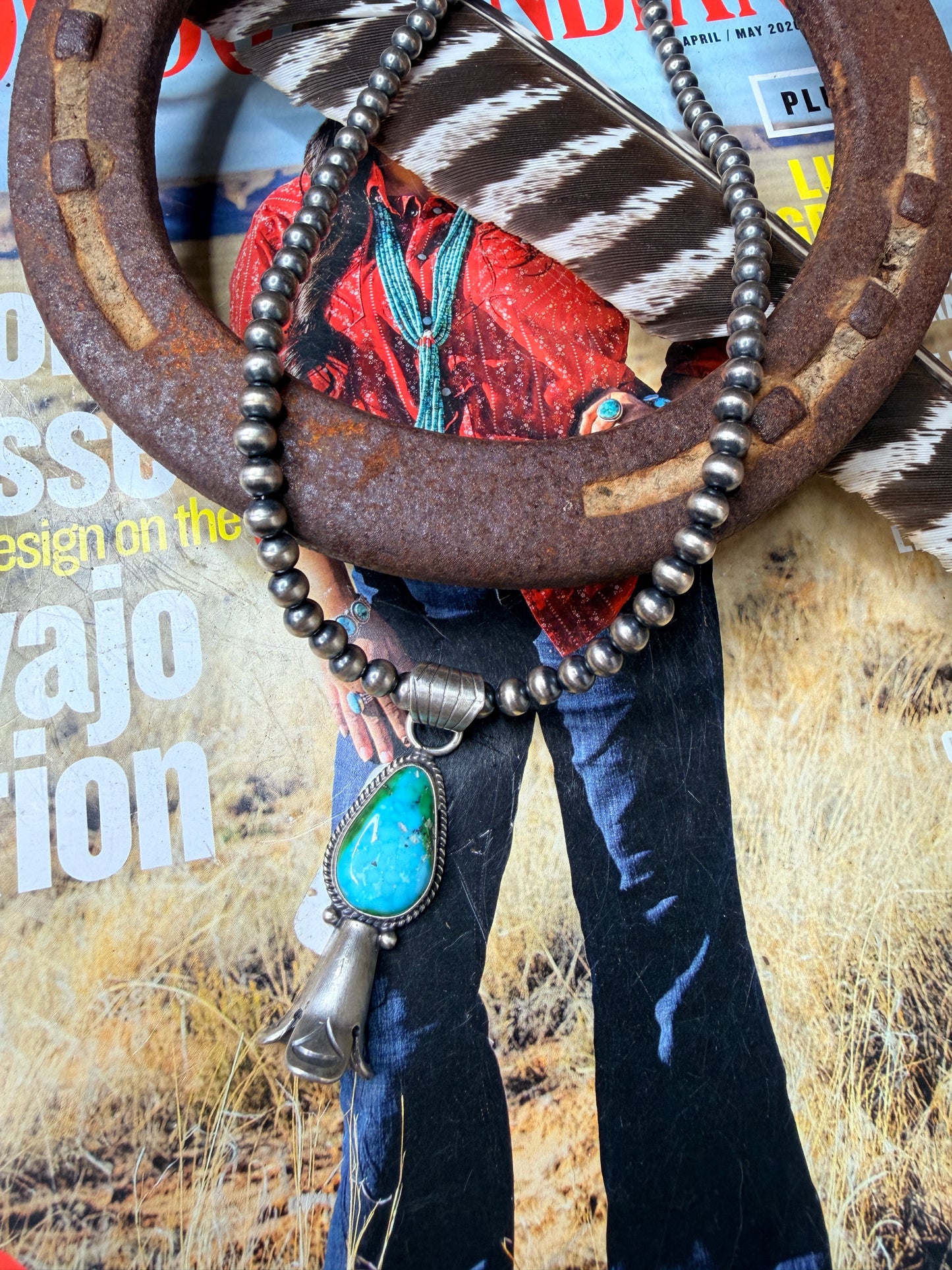 Navajo Handmade Sonoran Gold Necklace by Sharon McCarthy 16” 6mm