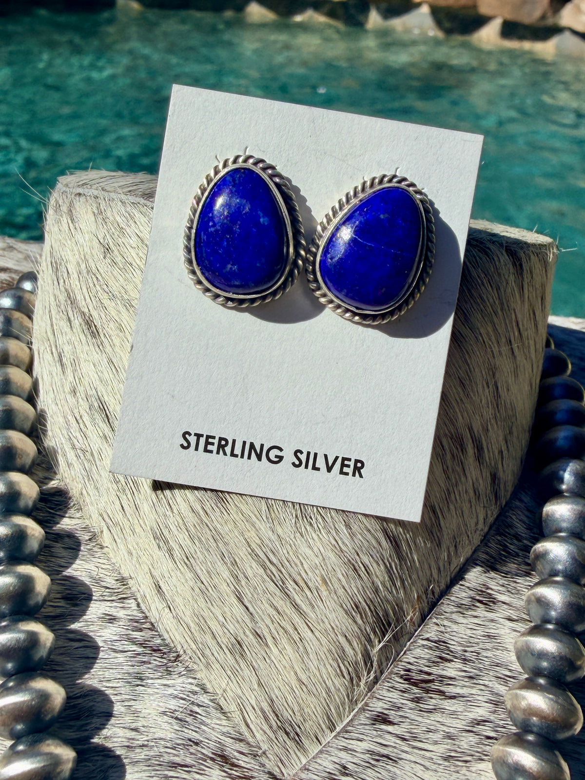 Gorgeous Lapis studs by Chasity Belone