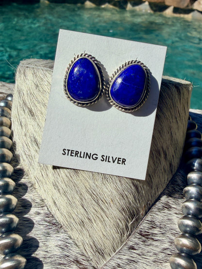 Gorgeous Lapis studs by Chasity Belone