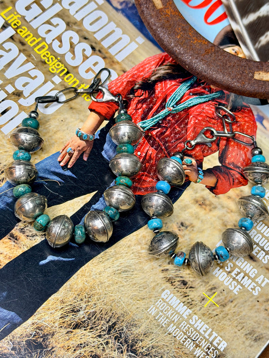 Mercury Dime Coin Bracelet with Turquoise Stones