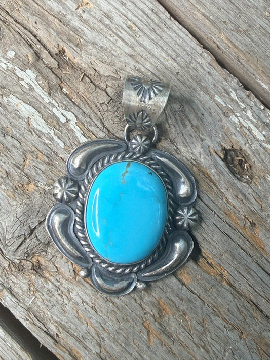 Jeff James Jr Authentic Kingman Turquoise Pendant
