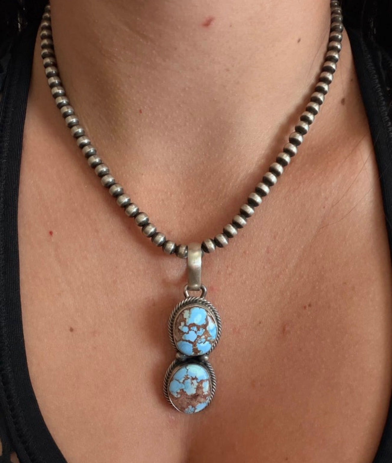Darrin Livingston Golden Hills Turquoise & Sterling Silver Pendant