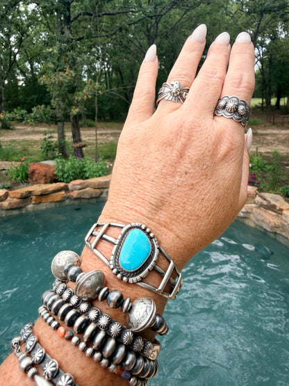 Native Made Large Turquoise Cuff