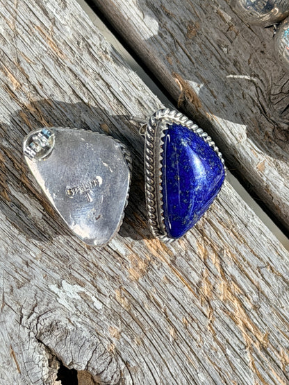 Authentic Navajo Lapis Studs by Theresa Smith