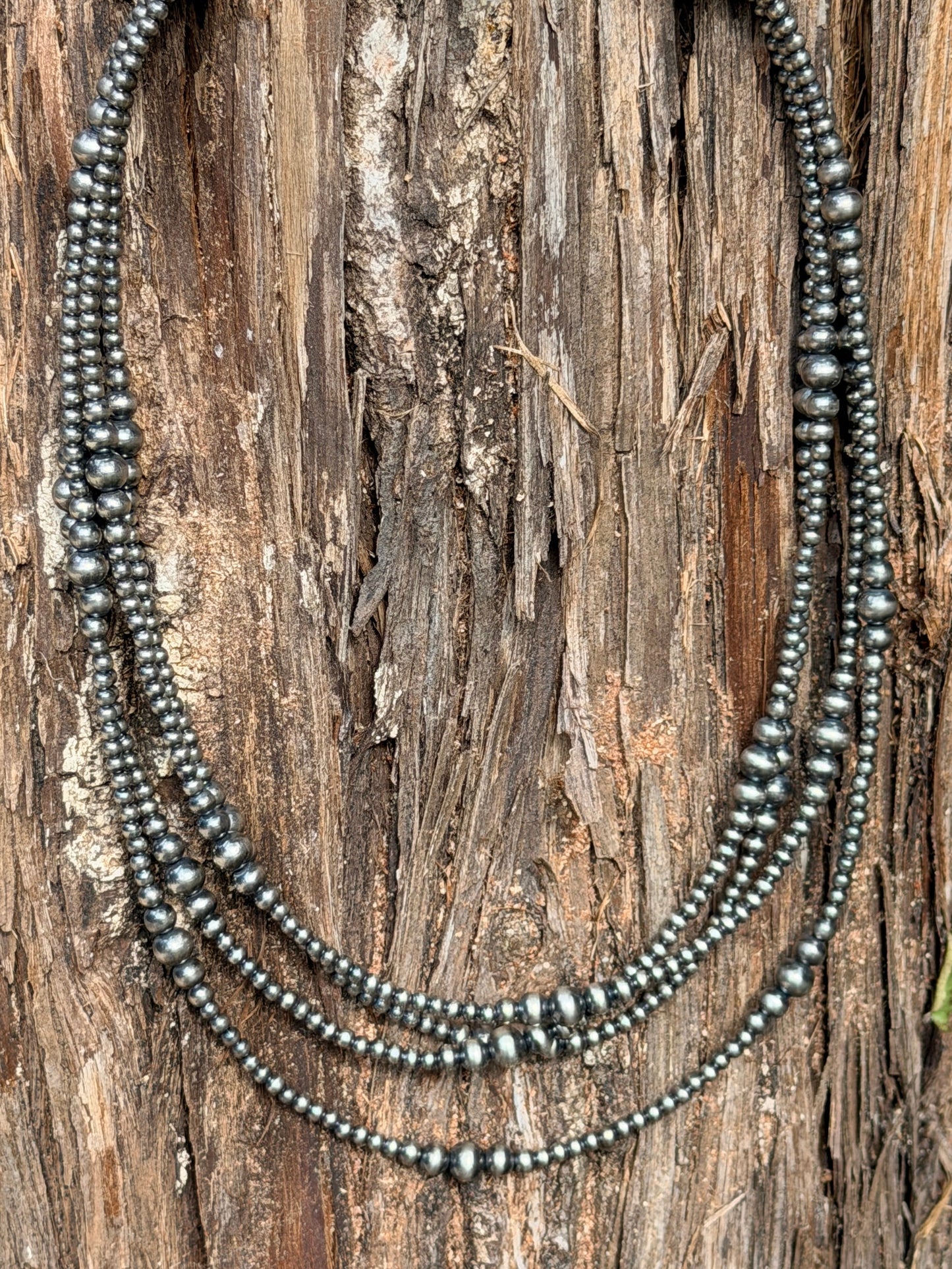 3-6mm Graduated Sterling Necklace