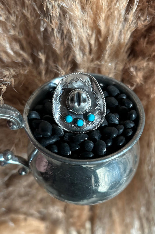 Turquoise Cowboy Hat Ring by Bobby Platero