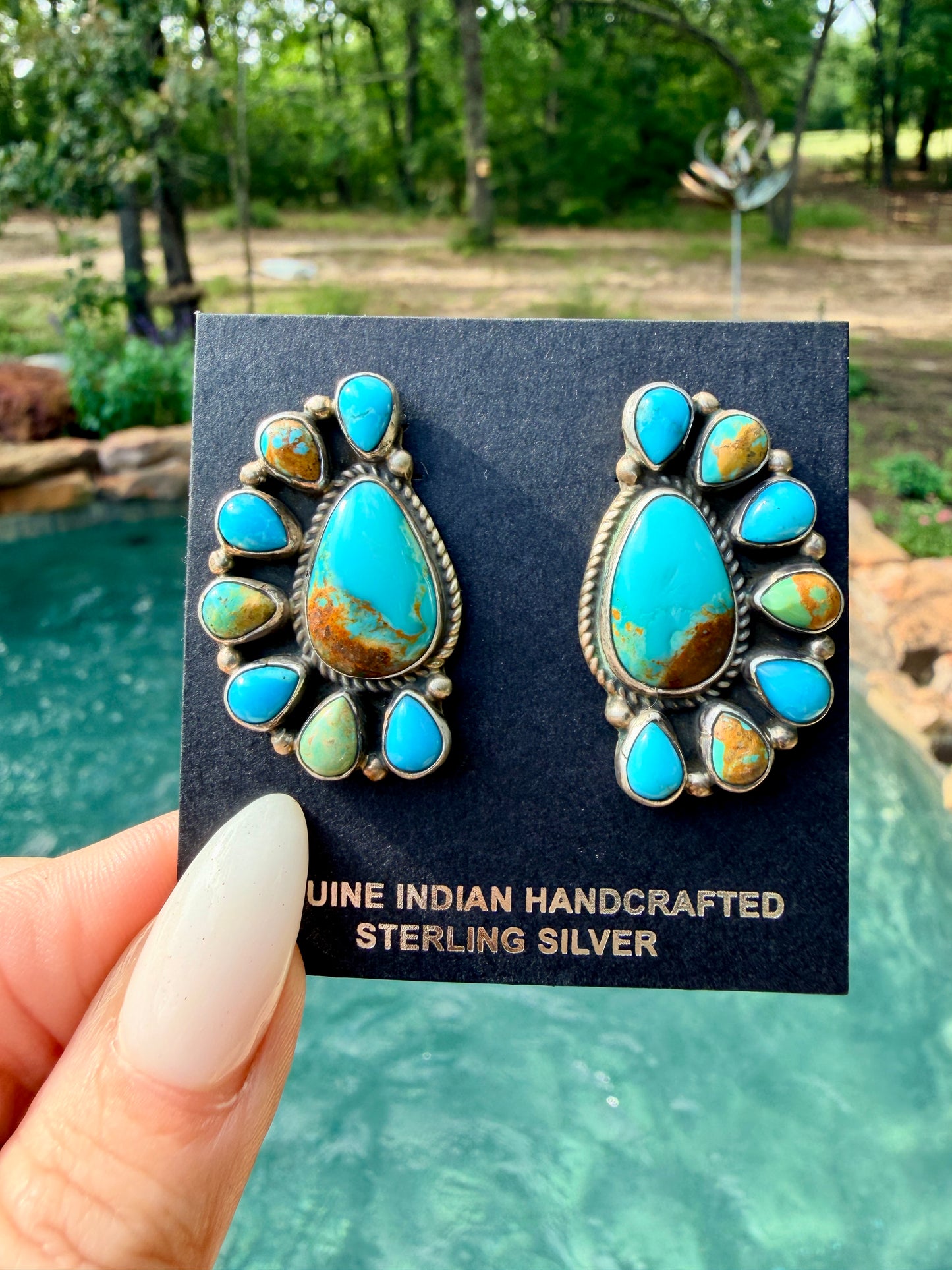 Native Made Large Cluster Earrings by Geraldine James