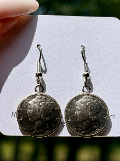 Mercury Dime Earrings