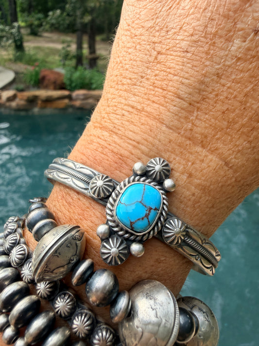 Native Made Turquoise Cuff by Mike Calladitto
