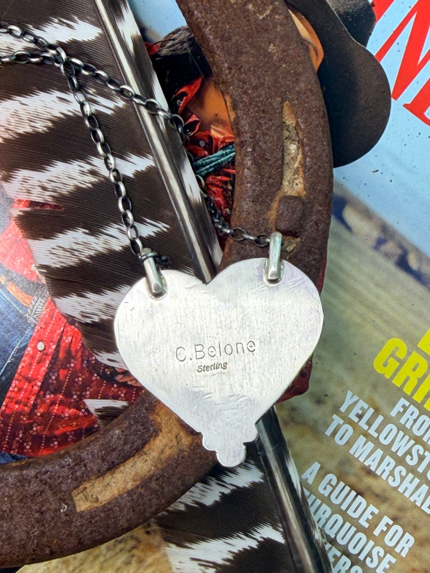 Native Made Large Heart Spiny Oyster Necklace by Chassity Belone