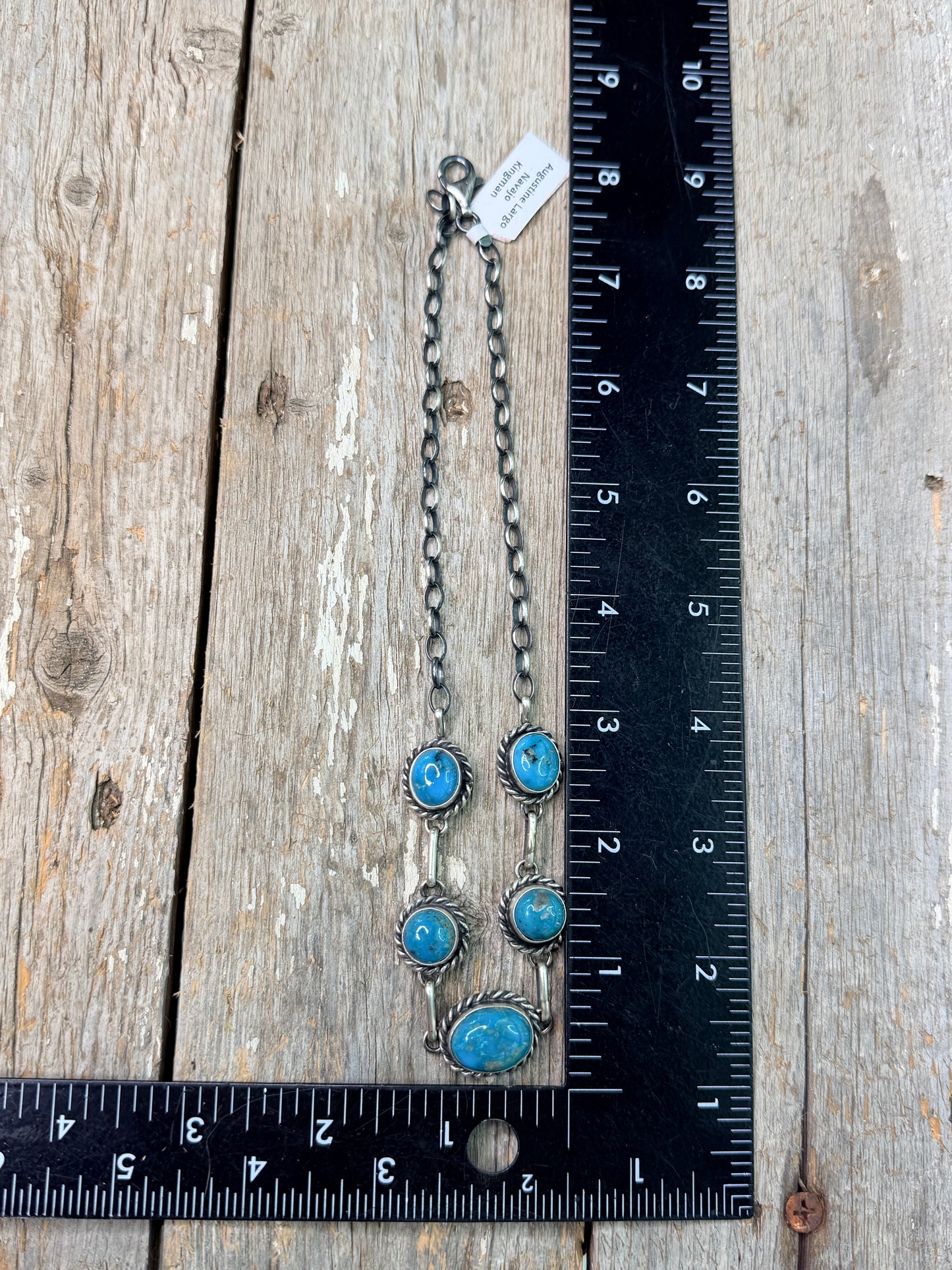 Native Made Augustine Largo 5 Stone Kingman Turquoise Choker