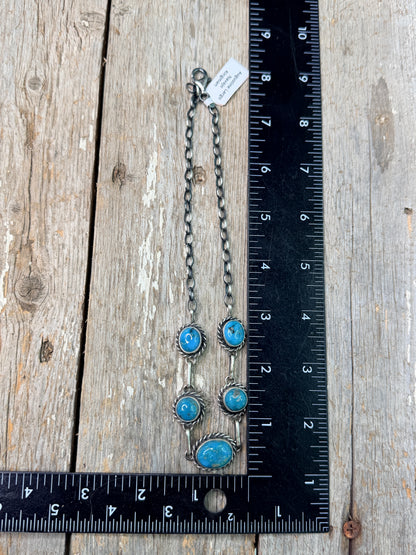 Native Made Augustine Largo 5 Stone Kingman Turquoise Choker