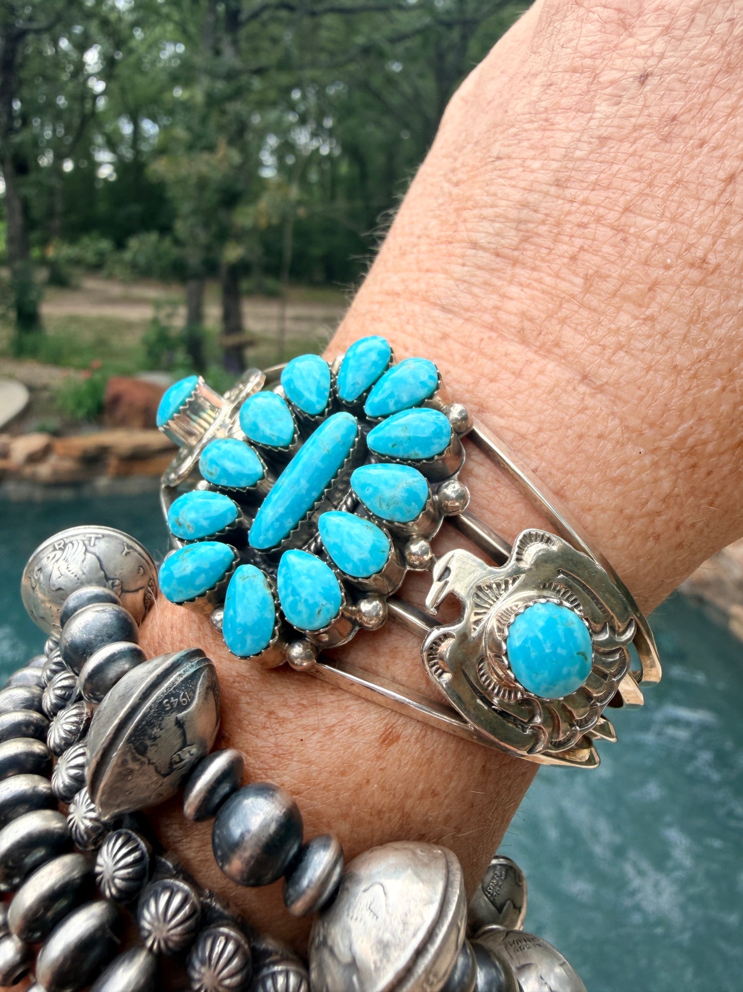 Authentic Native Made Cluster and Thunderbird Cuff