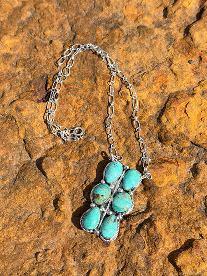 6 Stone Sonoran Gold Turquoise Necklace