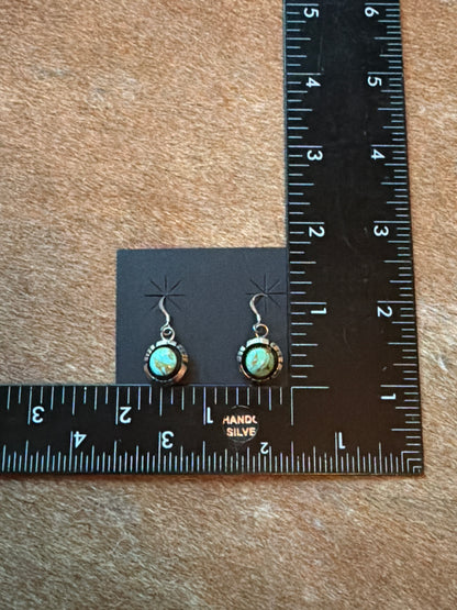 Native Made Turquoise Dangle Earrings by Amos Begay