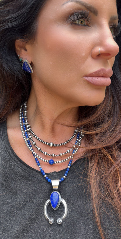 Native Made Lapis Naja by Chimeny Butte Pendant
